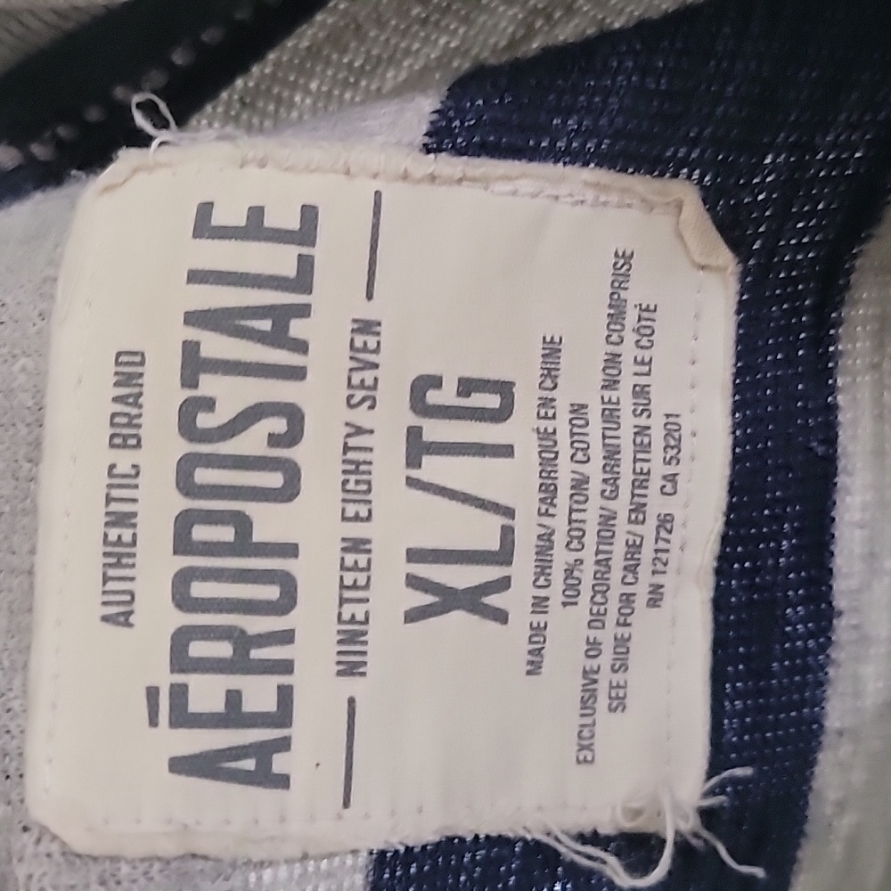 Mens XL Aeropostale  long sleeve blue/gray striped shirt - Picture 4 of 4